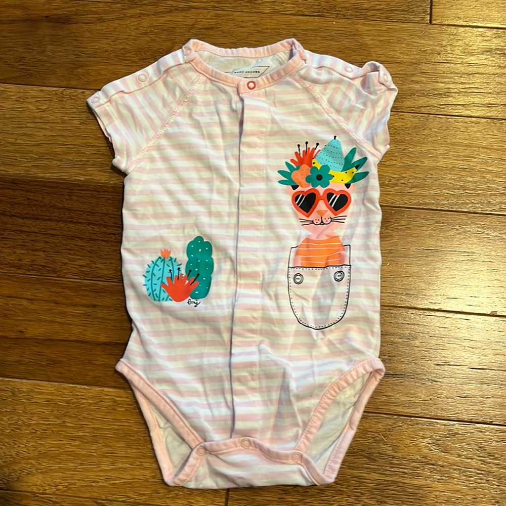 Marc Jacobs Little Marc Jacobs pink and white striped onesie.